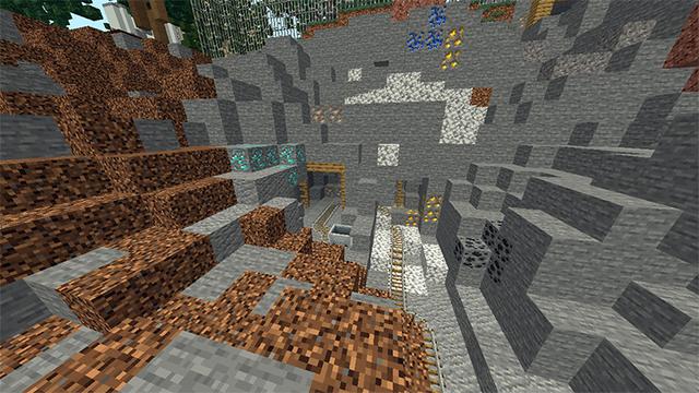 Screenshot of the Minecraft Bedrock Marketplace product Mining+ created by Hourglass Studios.