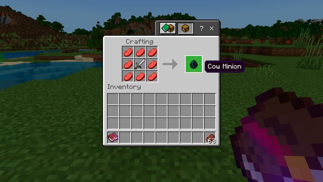 Screenshot of the Minecraft Bedrock Marketplace product Minions+ created by Hourglass Studios.