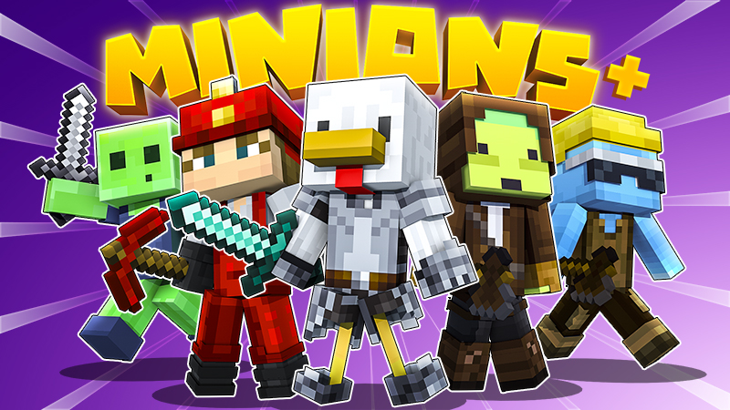 Thumbnail of the Minecraft Bedrock Marketplace product Minions+ created by Hourglass Studios.