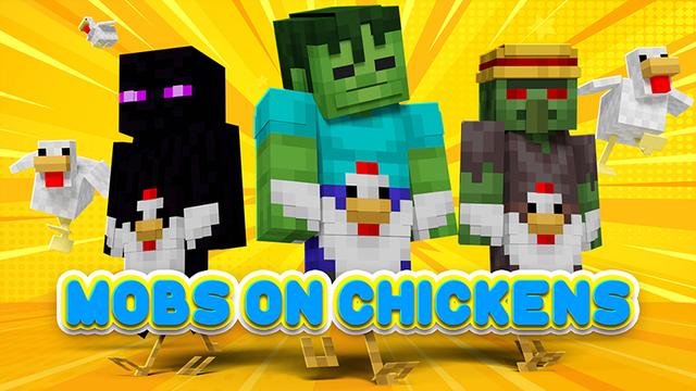 Thumbnail of the Minecraft Bedrock Marketplace product Mobs On Chickens created by Hourglass Studios.