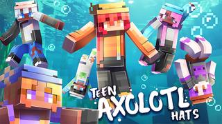 Thumbnail of the Minecraft Bedrock Marketplace product Teen Axolotl Hats created by Hourglass Studios.