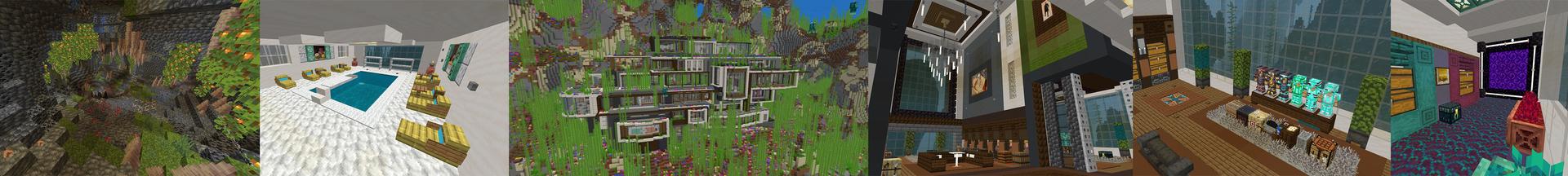 Panorama of the Minecraft Bedrock Marketplace product Underwater Mansion created by Hourglass Studios.