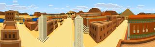 Panorama of the Minecraft Bedrock Marketplace product Egyptian Furniture created by House of How.