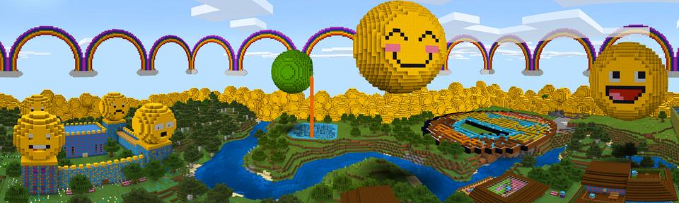 Panorama of the Minecraft Bedrock Marketplace product Emoji Blocks created by House of How.