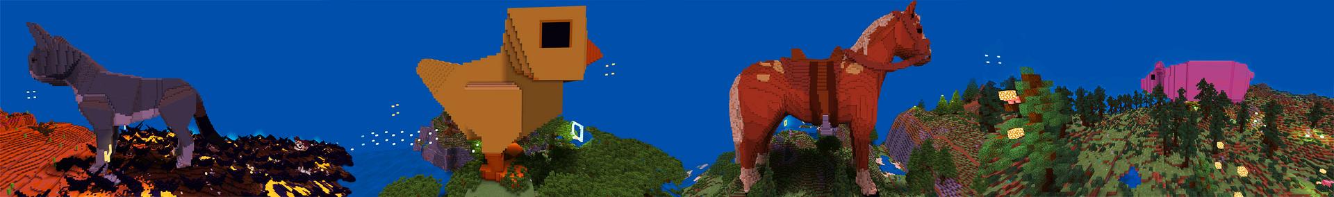 Panorama of the Minecraft Bedrock Marketplace product Epic Wing Suit Animals created by House of How.