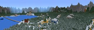 Panorama of the Minecraft Bedrock Marketplace product Festive Furniture created by House of How.