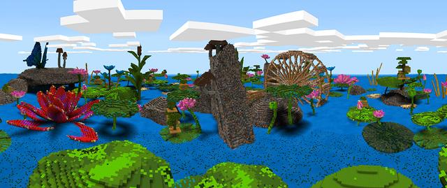 Panorama of the Minecraft Bedrock Marketplace product Froggy Furniture created by House of How.