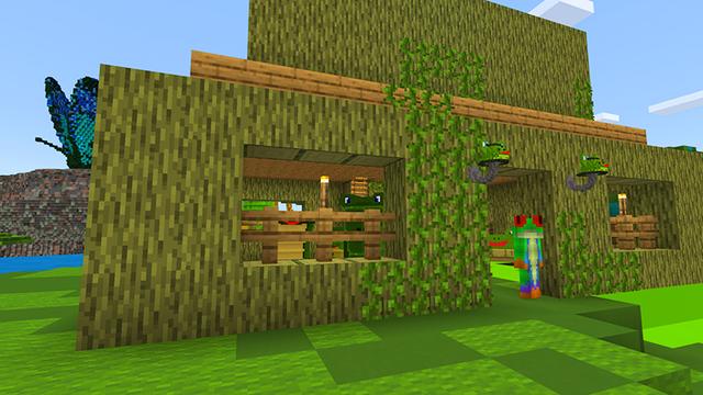 Screenshot of the Minecraft Bedrock Marketplace product Froggy Furniture created by House of How.