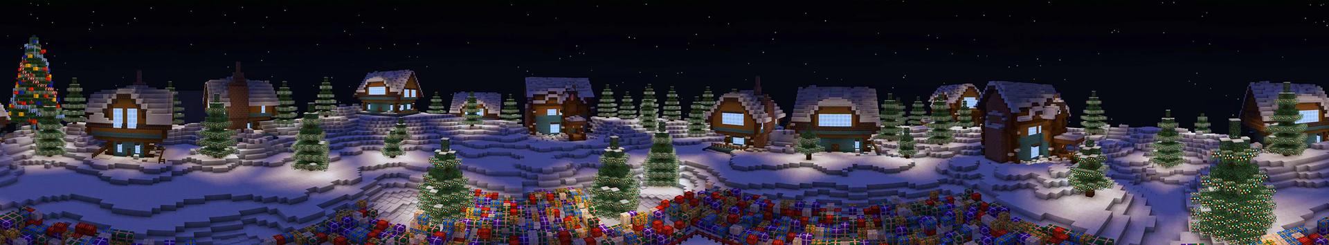 Panorama of the Minecraft Bedrock Marketplace product Holiday Mining Challenge created by House of How.
