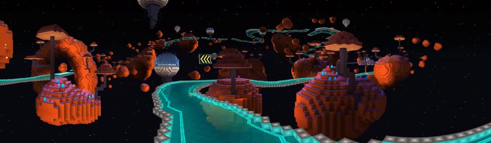 Panorama of the Minecraft Bedrock Marketplace product Hoverboard Race created by House of How.