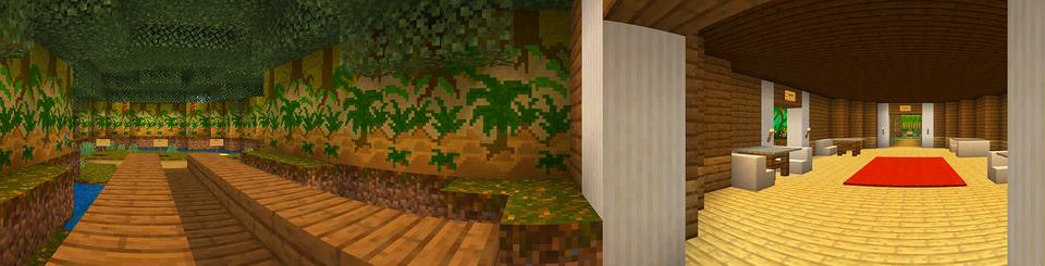 Panorama of the Minecraft Bedrock Marketplace product Mindcraft Animals created by House of How.