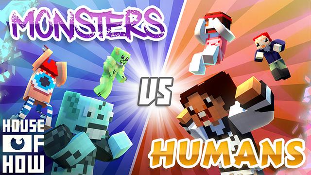Thumbnail of the Minecraft Bedrock Marketplace product Monsters vs. Humans created by House of How.