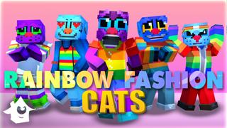 Thumbnail of the Minecraft Bedrock Marketplace product Rainbow Fashion Cats created by House of How.