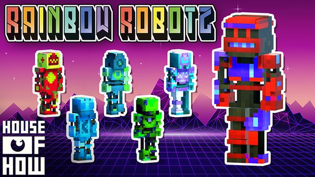 Thumbnail of the Minecraft Bedrock Marketplace product Rainbow Robotz created by House of How.