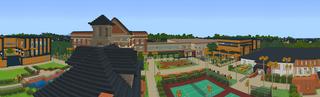 Panorama of the Minecraft Bedrock Marketplace product Robots vs Aliens created by House of How.