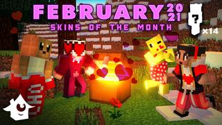 Thumbnail of the Minecraft Bedrock Marketplace product Skins of the Month - February created by House of How.
