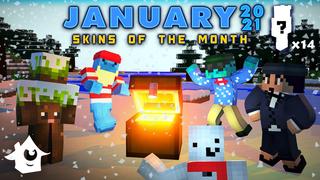 Thumbnail of the Minecraft Bedrock Marketplace product Skins of the Month - January created by House of How.