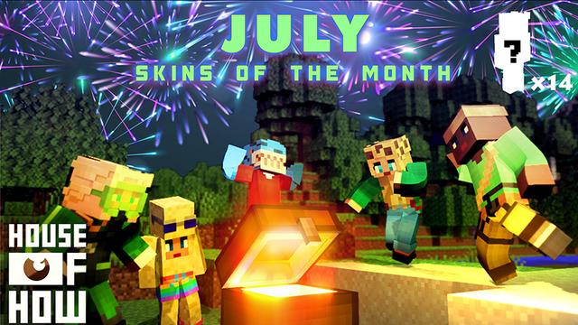 Thumbnail of the Minecraft Bedrock Marketplace product Skins of the Month - July created by House of How.