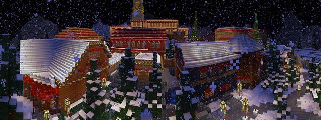Panorama of the Minecraft Bedrock Marketplace product Sneaky Santa created by House of How.