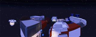 Panorama of the Minecraft Bedrock Marketplace product Space Parkour created by House of How.