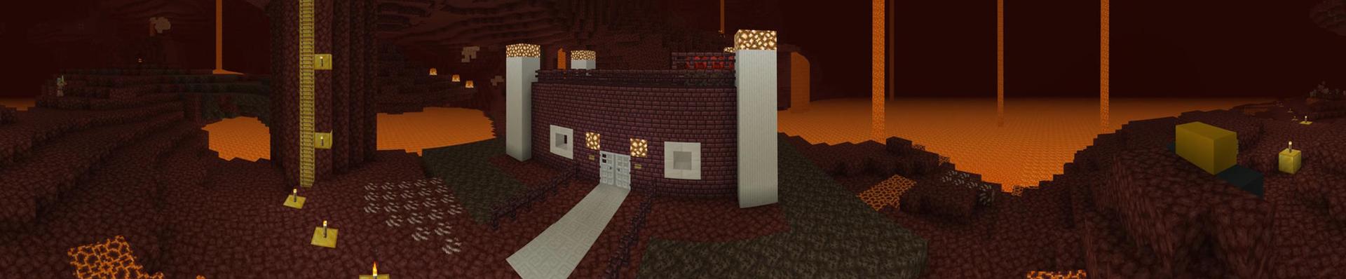 Panorama of the Minecraft Bedrock Marketplace product Tutorial Lab: Nether created by House of How.