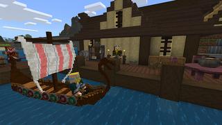 Screenshot of the Minecraft Bedrock Marketplace product Viking Furniture HD created by House of How.