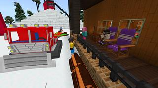 Screenshot of the Minecraft Bedrock Marketplace product Winter Vacation Furniture created by House of How.