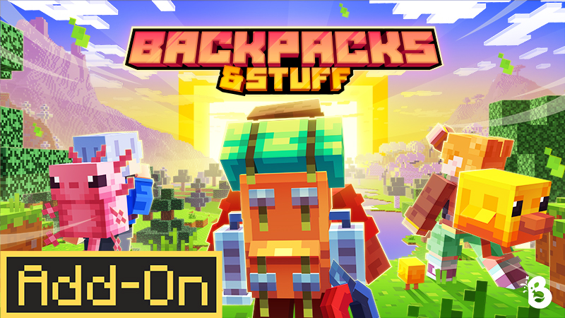 Thumbnail of the Minecraft Bedrock Marketplace product Backpacks & Stuff Add-On created by Humblebright Studio.