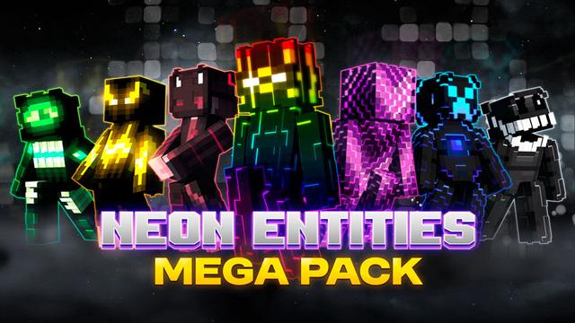 Thumbnail of the Minecraft Bedrock Marketplace product Neon Entities Mega Pack created by Humblebright Studio.