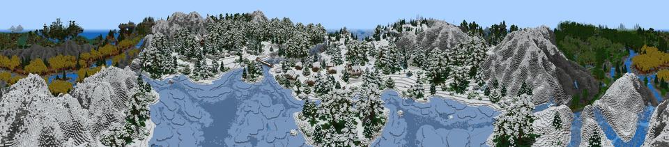 Panorama of the Minecraft Bedrock Marketplace product Adventures in FoxFang Ridge created by Imagiverse.