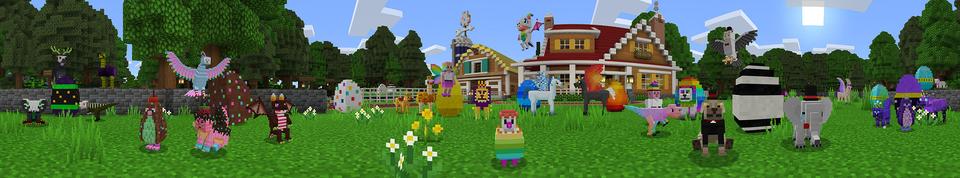 Panorama of the Minecraft Bedrock Marketplace product Lucky World: Pets created by Imagiverse.