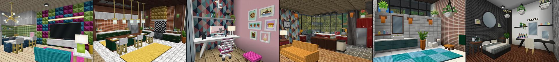 Panorama of the Minecraft Bedrock Marketplace product Modern Textures World created by Imagiverse.