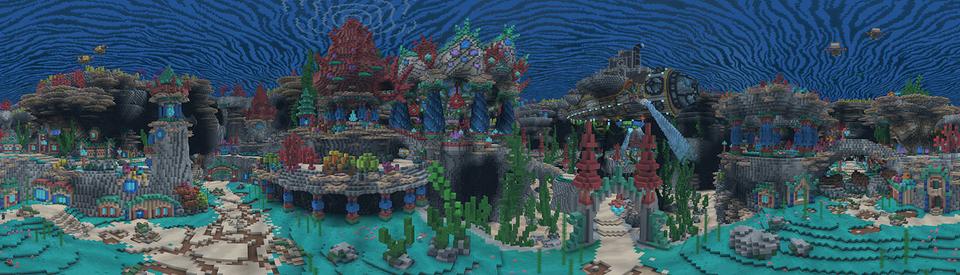 Panorama of the Minecraft Bedrock Marketplace product Sealantians Reef Rescue created by Imagiverse.