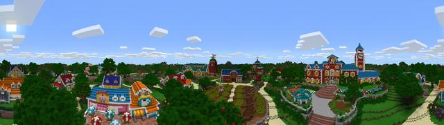 Panorama of the Minecraft Bedrock Marketplace product Sunnyside Academy created by Imagiverse.