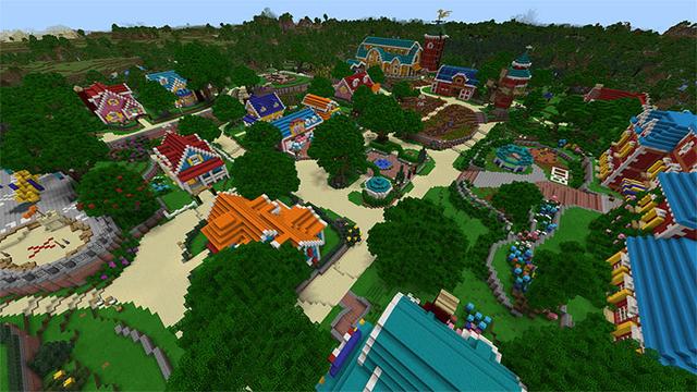 Screenshot of the Minecraft Bedrock Marketplace product Sunnyside Academy created by Imagiverse.