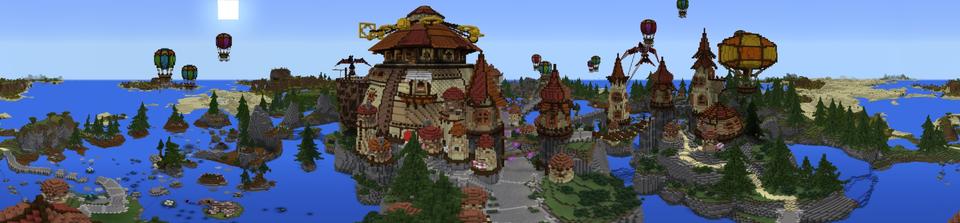 Panorama of the Minecraft Bedrock Marketplace product Truffletop Town created by Imagiverse.