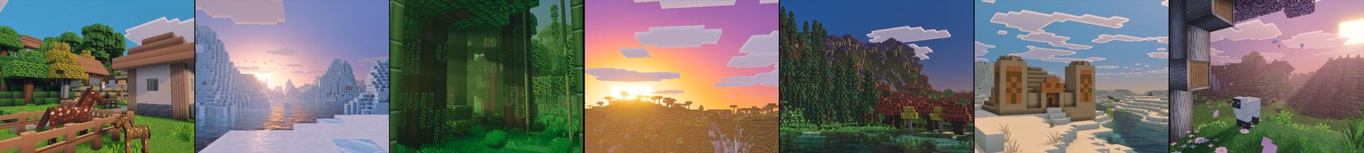 Panorama of the Minecraft Bedrock Marketplace product Vibrant Modern Textures created by Imagiverse.