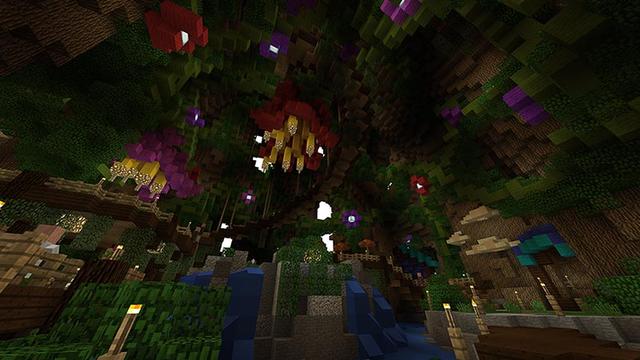 Screenshot of the Minecraft Bedrock Marketplace product Wisteria Grove created by Imagiverse.