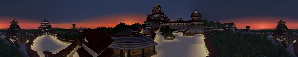 Panorama of the Minecraft Bedrock Marketplace product AKATSUKI -Samurai Dominion- created by Impress.