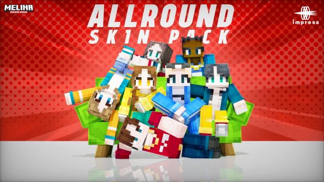 Thumbnail of the Minecraft Bedrock Marketplace product AllRound Skin Pack created by Impress.