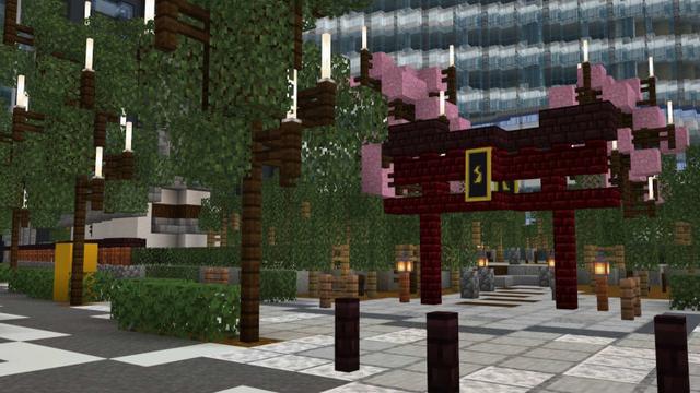 Screenshot of the Minecraft Bedrock Marketplace product Cyber Tokyo created by Impress.