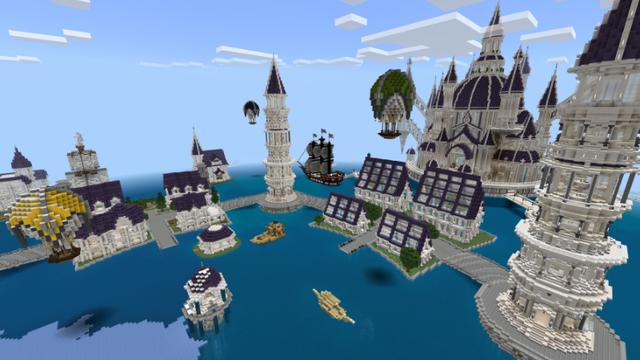 Screenshot of the Minecraft Bedrock Marketplace product Floating city: Sodalite created by Impress.