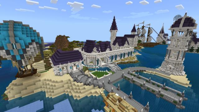 Screenshot of the Minecraft Bedrock Marketplace product Floating city: Sodalite created by Impress.