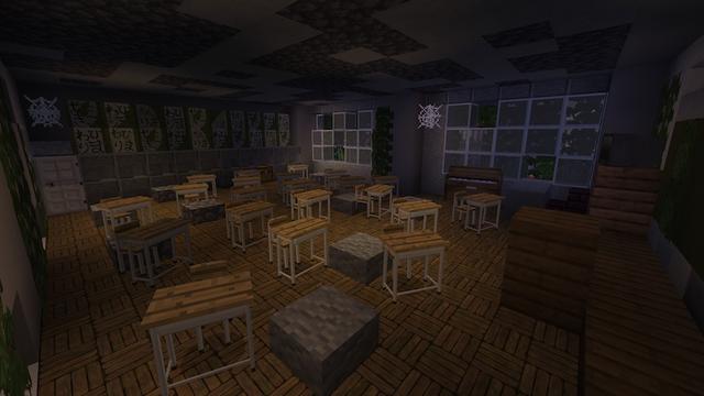 Screenshot of the Minecraft Bedrock Marketplace product Ghost Hunting in the School created by Impress.