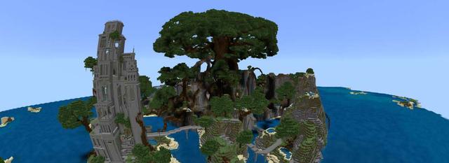 Panorama of the Minecraft Bedrock Marketplace product Giant Tree created by Impress.