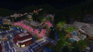 Screenshot of the Minecraft Bedrock Marketplace product Hot Spring Village created by Impress.