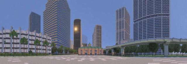 Panorama of the Minecraft Bedrock Marketplace product MIAMI BEACH & DOWNTOWN created by Impress.