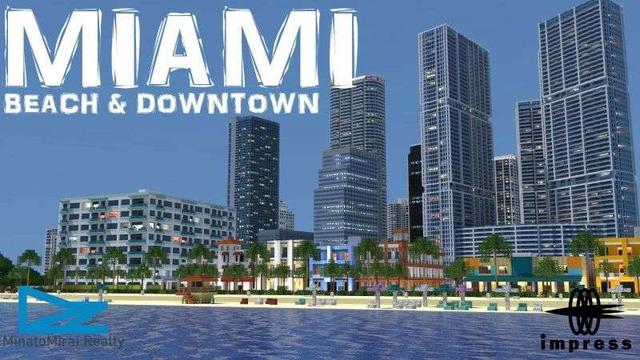 Thumbnail of the Minecraft Bedrock Marketplace product MIAMI BEACH & DOWNTOWN created by Impress.