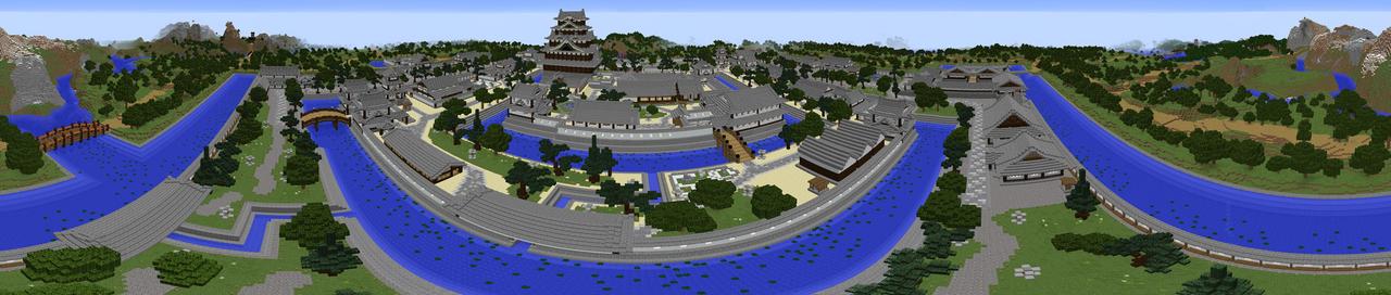 Panorama of the Minecraft Bedrock Marketplace product SAMURAI Castle-MUTSUKIJO- created by Impress.