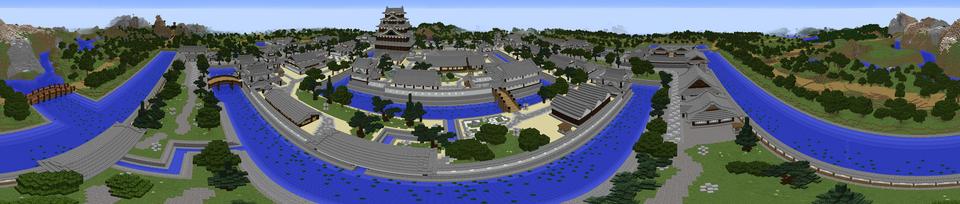 Panorama of the Minecraft Bedrock Marketplace product SAMURAI Castle-MUTSUKIJO- created by Impress.